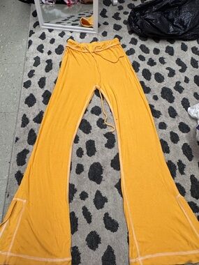 Urban Outfitters Yellow Flare Drawstring Pants